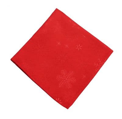 Snow Crystal Red Christmas Tablecloths, Napkins, Table Runners, Placemats