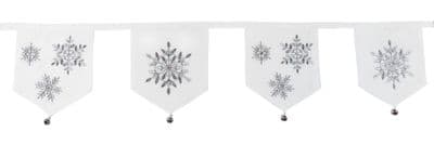 Snowflake Surprise Embroidered Christmas Bunting - 210cm