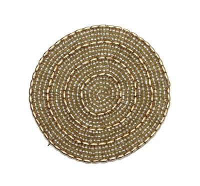 Solar Beaded Christmas Set of 4 Coasters - Brushed Gold