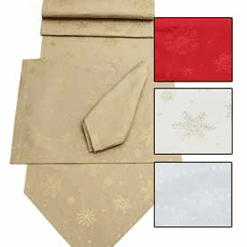 Sparkly Snowflakes Christmas Tablecloths, Napkins, Table Runners, Placemats