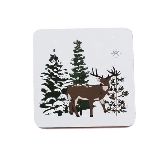 Spellwood Forest Christmas Cork Backed Coasters - Pack of 4