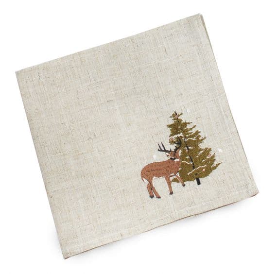 Spellwood Forest Embroidered Christmas Napkin - 45cm x 45cm