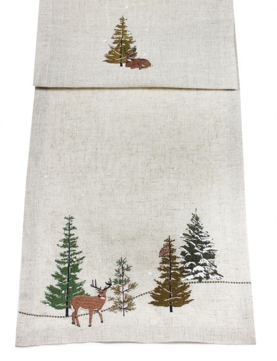Spellwood Forest Embroidered Christmas Table Runner - 14