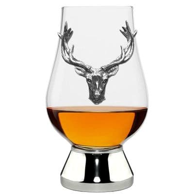 Stag Head “Glencairn” Whisky Glass – Pewter Base – 200 ml – Handmade