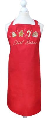 Sugar Cookies Embroidered Gingerbread Man Christmas Bib Apron - 70cm x 85cm