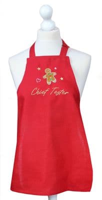Sugar Cookies Embroidered Gingerbread Man Christmas Childs Apron - 45cm x 56cm