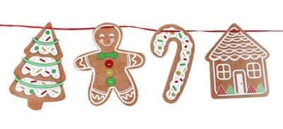 Sugar Cookies Gingerbread Christmas Paper Bunting - 230cm