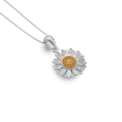 Sunflower Gold Plated 925 Sterling Silver Necklace Pendant