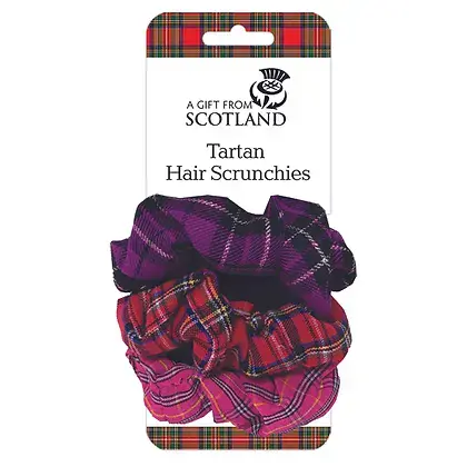 Tartan Hair Scrunchies - Pack of 3