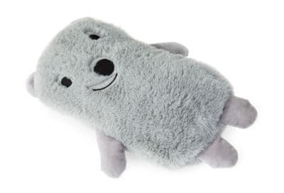 Teddy Bear Hot Water Bottle 1 Litre - Soft Faux Fur Silvery Grey