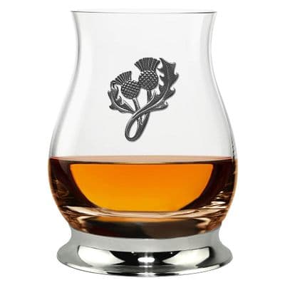 Thistle “Glencairn” Whisky Mixer Glass – Pewter Base – 350 ml – Handmade