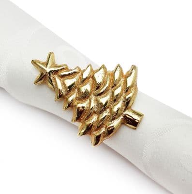 Treemendous Christmas Napkin Ring - Gold