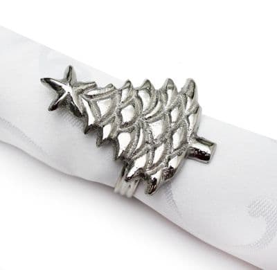 Treemendous Christmas Napkin Ring - Silver