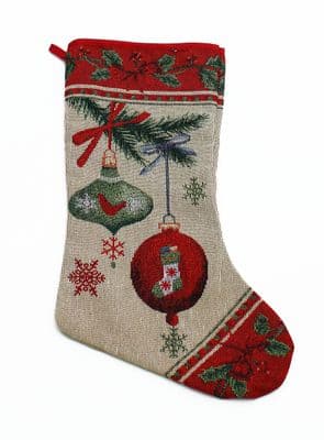 Trimmed Up Tapestry Christmas Stocking - 25cm x 46cm