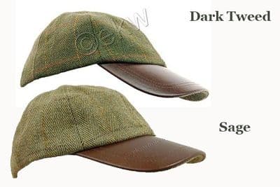 Tweed & Leather Baseball Cap – Deluxe – by Derby Tweed