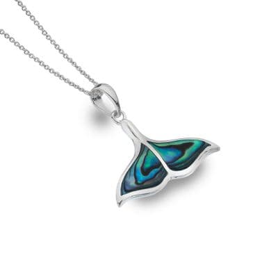 Whale Tail Paua 925 Sterling Silver Necklace Pendant