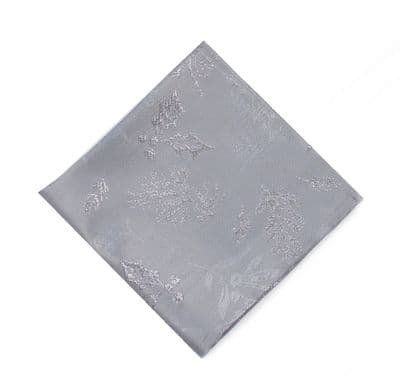 Winter Hedgerow Sparkly Christmas Damask Napkin - Pewter/Silver - 45cm x 45cm
