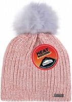 Womens Glittery Chenille Bobble Hat With Faux Fur Pom Pom ProHike