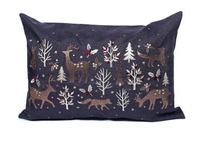 Woodland Way Embroidered Cushion