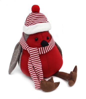 Wrapped Up Robin Christmas  Embroidered Door Stop 1.65kg