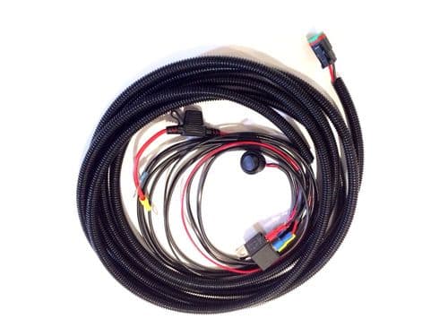 Utility one lamp wiring harness with switch and relay
