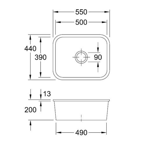Villeroy and Boch Cisterna 60C Ceramic Undermount Kitchen Sink