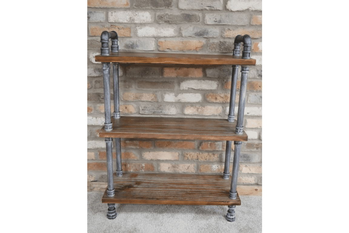 Compact Freestanding pipe shelving unit