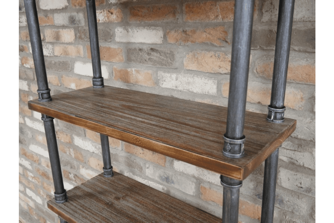 Freestanding pipe shelving unit