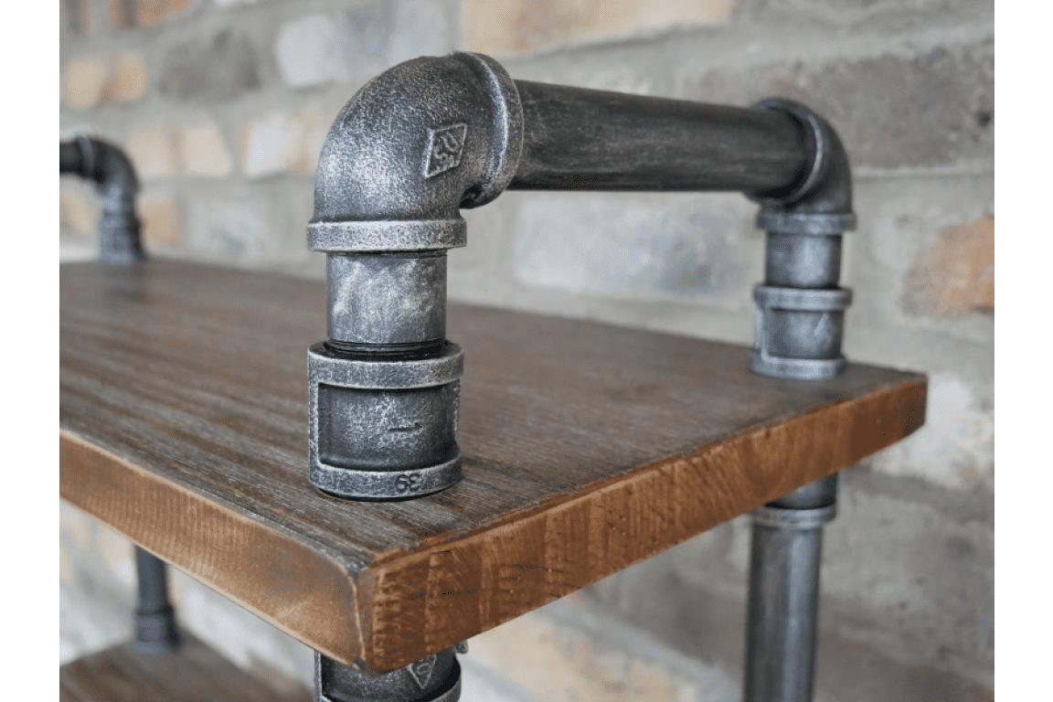 Freestanding pipe shelving unit