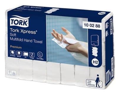 100288 100888 Tork Xpress Soft Multifold ZFold H2 Hand Towel - White