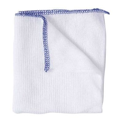 407.16 RHP Standard Dishcloth White (Blue Edge) 30x40cm Pack 10