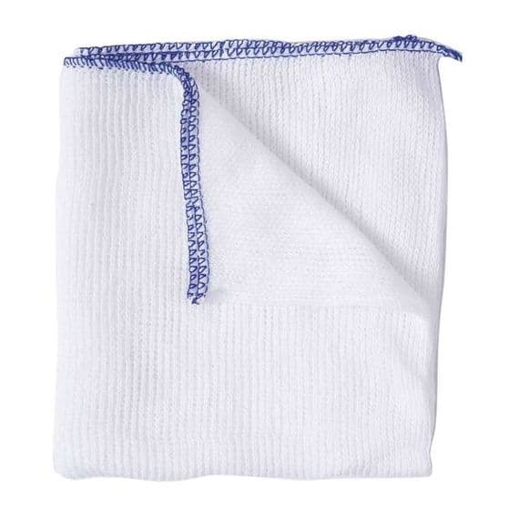 407.16 RHP Standard Dishcloth White (Blue Edge) 30x40cm Pack 10