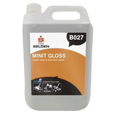 B027 Selden Minit Gloss Instant Clean & Shine Floor Polish 5Lt