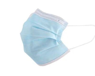 Disposable 3Ply Face Mask with Ear Loops (Nose pin) Pk 50