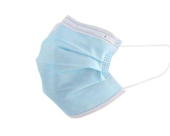 Disposable 3Ply Face Mask with Ear Loops (Nose pin) Pk 50