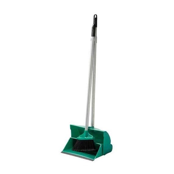 DP10SETG Long Handle Lobby Dustpan & Soft Brush Set - Green