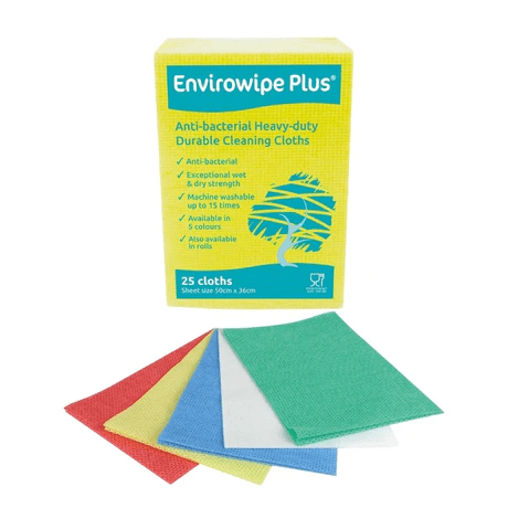 EcoTec Envirowipe Plus Cleaning Cloths (Anti-Bacterial) Pack 25