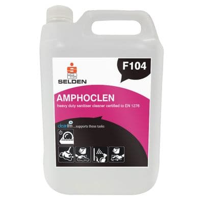 F104 Selden Amphoclen Heavy Duty Sanitiser Cleaner Concentrate 5lt