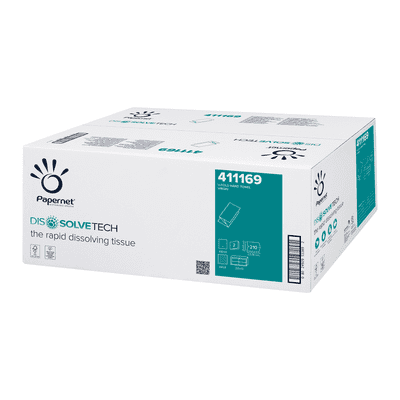 Fast Dissolvetech V Fold Hand Towel 2 Ply White Box (aka Flight Handtowels - like Aquastream)