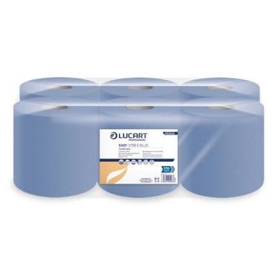 Lucart Blue CentreFeed Rolls 150M x 190mm  2ply Embossed