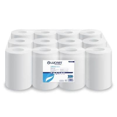 Lucart / Nwood White Mini Centrefeed Rolls 60M x 190mm 2ply Flat Sheet