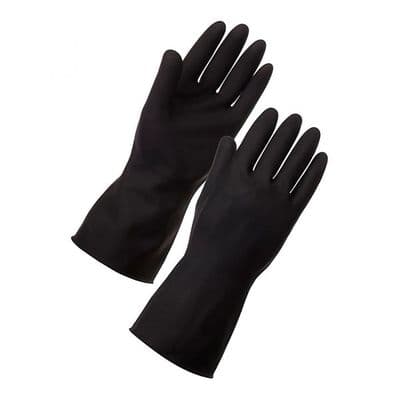STI Heavyweight Rubber Latex Black Gloves
