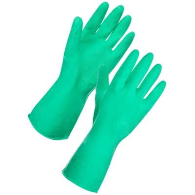 STI Household Rubber Latex Marigold Green Gloves
