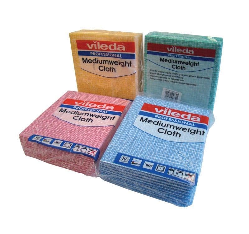 Vileda Professional Medium Weight Cloths 43x36cm Pack 10