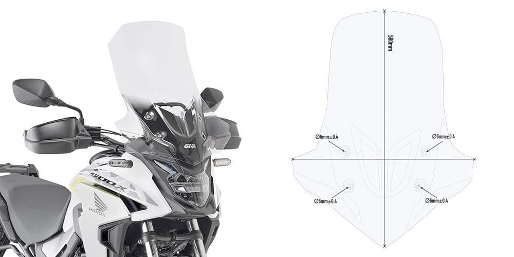 GIVI D1171ST HONDA CB 500 X WINDSCREEN 19 23