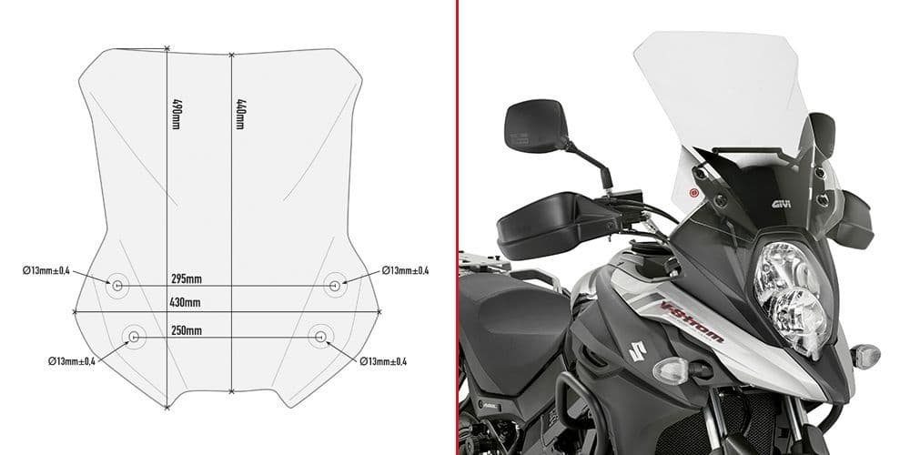 GIVI D3112ST SUZUKI DL 650 V-STROM WINDSCREEN 27 24