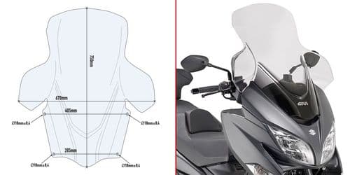 GIVI D3115ST SUZUKI BURGMAN 400 WINDSCREEN (17 > 24)