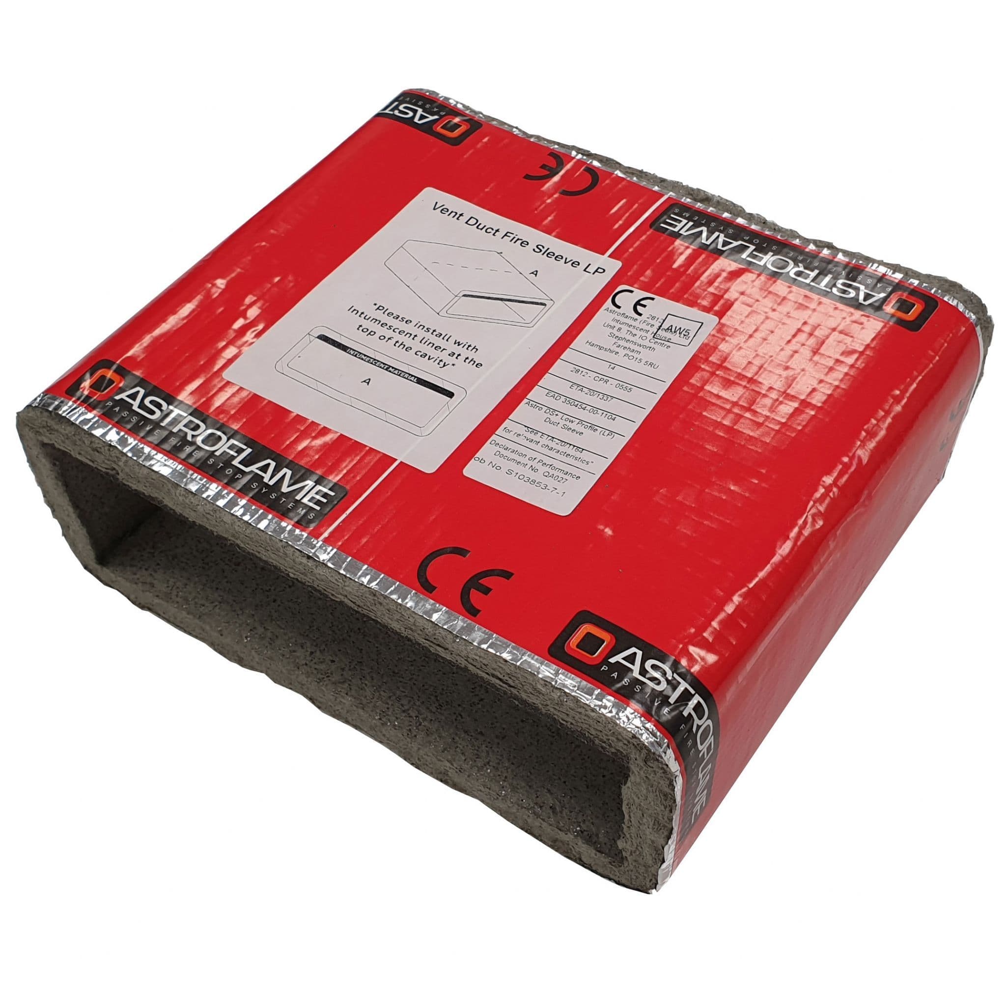 Intumescent Low Profile Ventilation Fire Duct Sleeve CE Marked (204 x 60  mm)