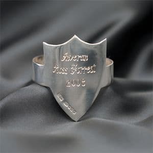 Hand-engraved Sterling Silver Mounted Shield