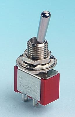A28012 Pack of 5 SPDT Miniature Changeover switches. 2 postion